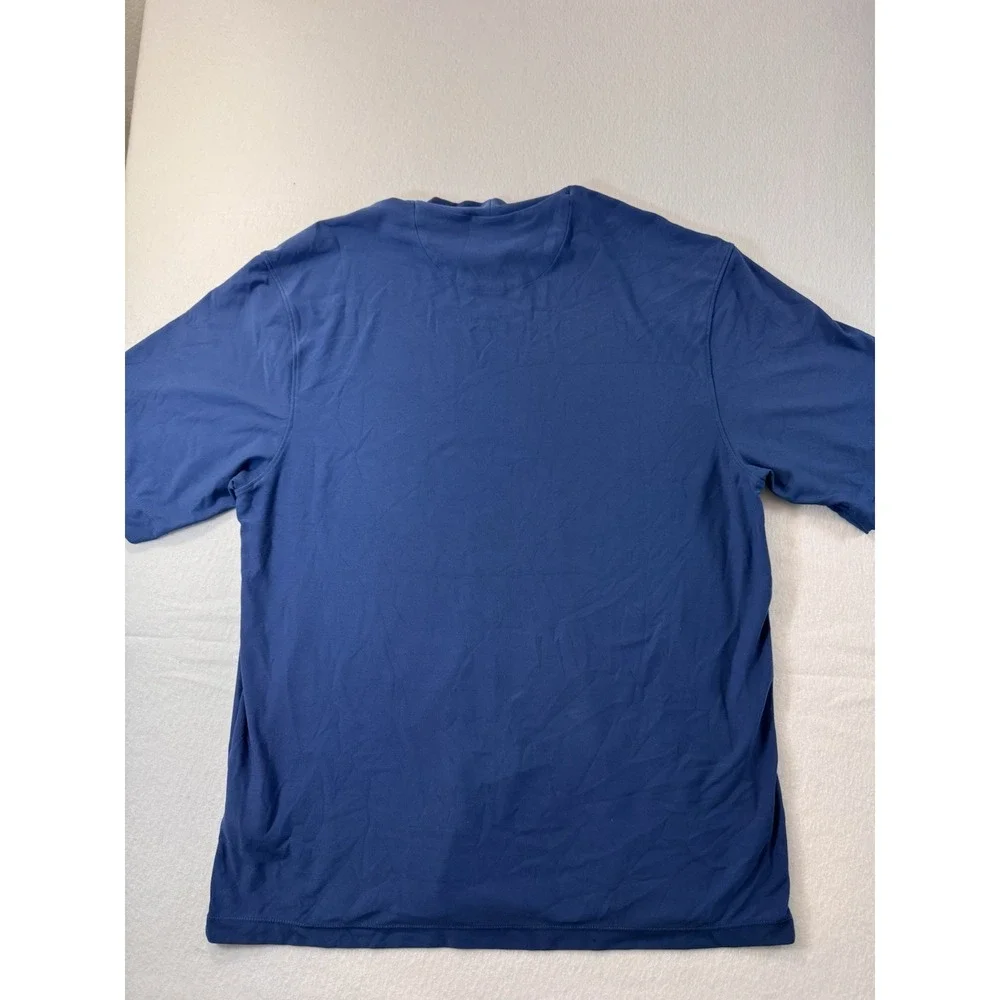 Vintage Nike Golf Shirt Men's Large Blue Mock Neck Performance Y2K Tiger Woods